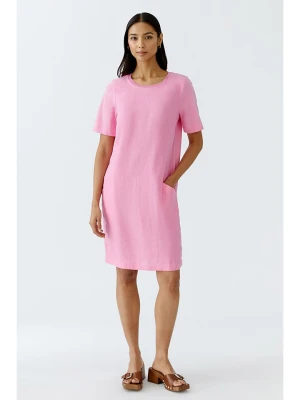 Oui Lniana sukienka w kolorze jasnoróżowym rozmiar: 46
