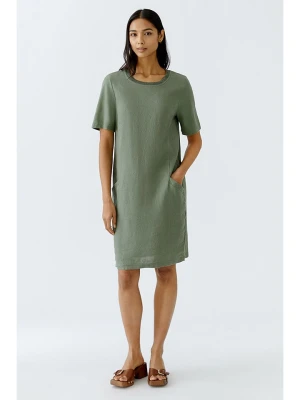 Oui Lniana sukienka w kolorze zielonym rozmiar: 44