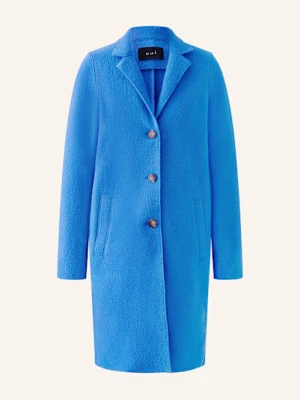 Oui Płaszcz Wełniany blau