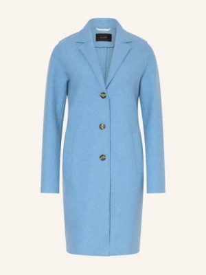 Oui Płaszcz Wełniany blau