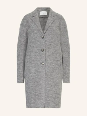 Oui Płaszcz Wełniany grau