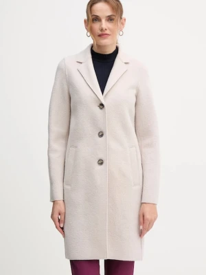 OUI płaszcz wełniany kolor beżowy 79918