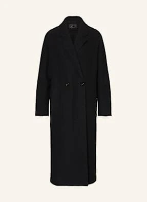 Oui Płaszcz Wełniany schwarz