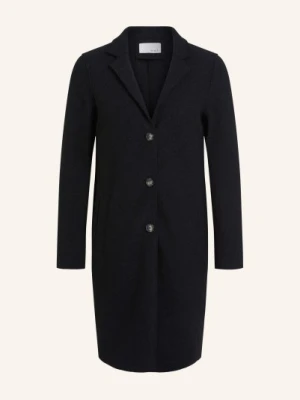Oui Płaszcz Wełniany schwarz