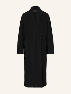Oui Płaszcz Wełniany schwarz