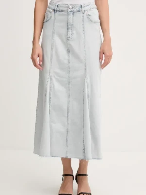 OUI spódnica jeansowa kolor niebieski midi prosta 92888