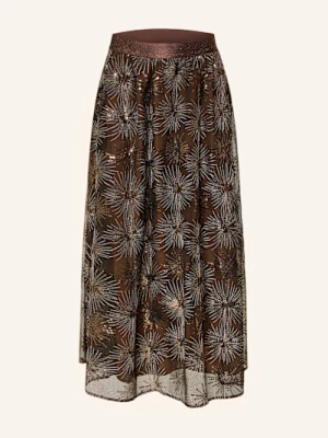 Oui Spódnica Tiulowa Z Cekinami I Błyszczącą Przędzą braun