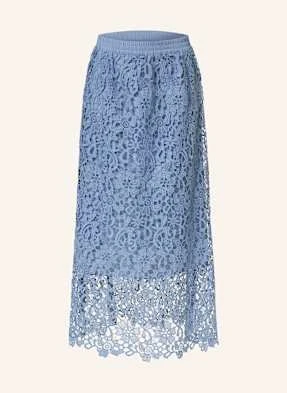 Oui Spódnica Z Dziurkowanej Koronki blau