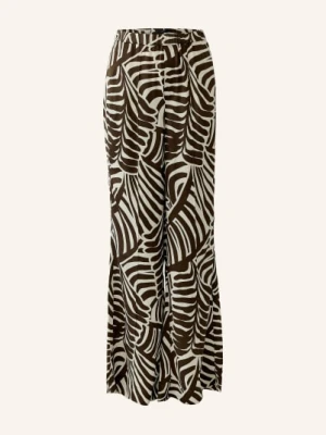 Oui Spodnie Z Marszczeniami braun