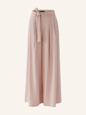 Oui Spodnie Z Materiału Typu Marlene rosa