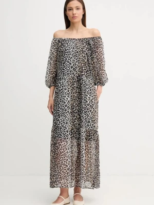 OUI sukienka kolor czarny maxi prosta 93829