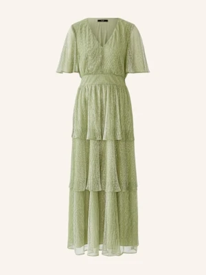 Oui Sukienka Plisowana Z Błyszczącą Przędzą gruen
