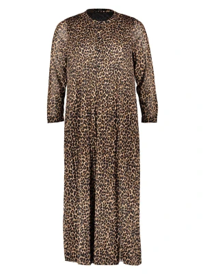 Oui Sukienka w kolorze jasnobrązowo-czarnym rozmiar: 38