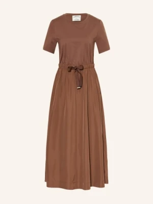 Oui Sukienka Z Mieszanki Materiałów braun