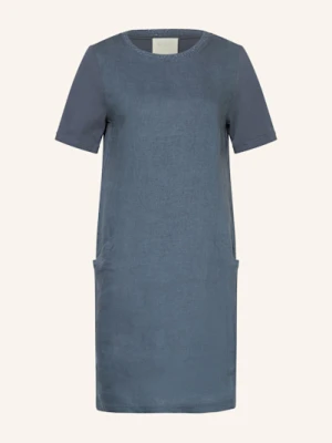 Oui Sukienka Z Mieszanki Materiałów Z Dodatkiem Lnu blau