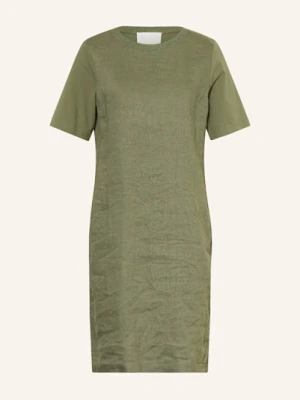 Oui Sukienka Z Mieszanki Materiałów Z Dodatkiem Lnu gruen