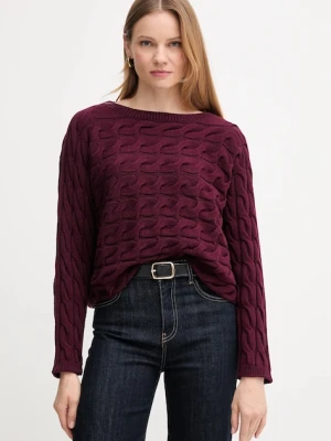 OUI sweter damski kolor bordowy lekki 94609