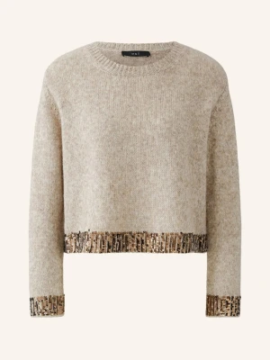 Oui Sweter Z Cekinami beige