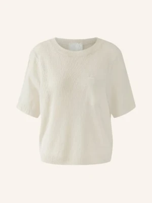 Oui Sweter Z Dzianiny Lnianej Z Mieszanką Materiałów beige