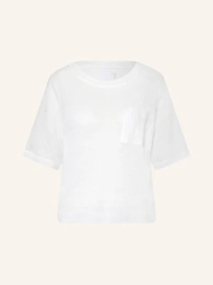 Oui Sweter Z Dzianiny Lnianej Z Mieszanką Materiałów weiss