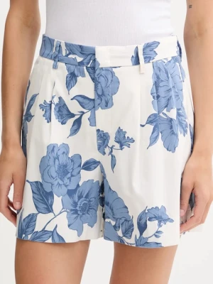 OUI szorty damskie kolor biały wzorzyste high waist 93235