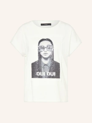 Oui T-Shirt Z Cekinami weiss BIAŁY
