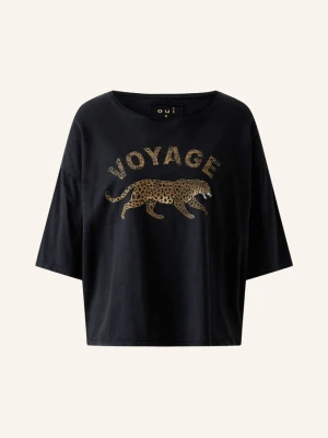 Oui T-Shirt Z Kamieniami Ozdobnymi schwarz