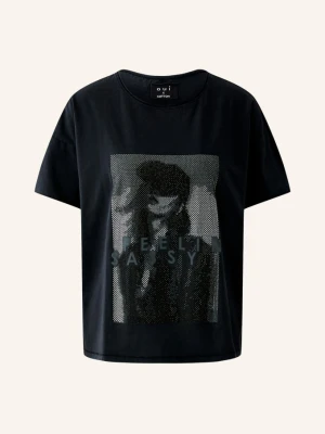Oui T-Shirt Z Kamieniami Ozdobnymi schwarz CZARNY