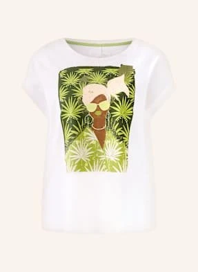 Oui T-Shirt Z Obszyciem Ozdobnymi Kamykami weiss