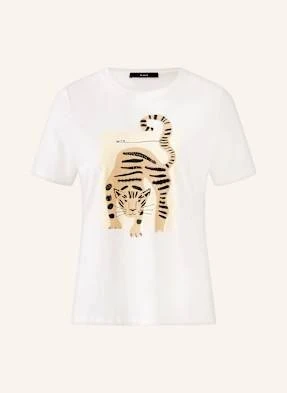 Oui T-Shirt Z Obszyciem Ozdobnymi Kamykami weiss