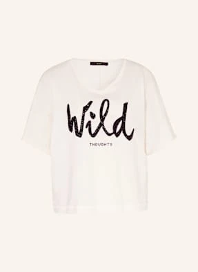 Oui T-Shirt Z Obszyciem Ozdobnymi Kamykami weiss