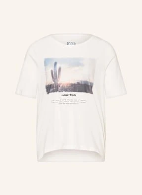Oui T-Shirt Z Obszyciem Ozdobnymi Kamykami weiss