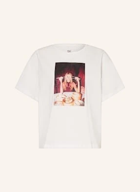 Oui T-Shirt Z Obszyciem Ozdobnymi Kamykami weiss