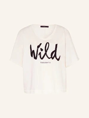 Oui T-Shirt Z Obszyciem Ozdobnymi Kamykami weiss