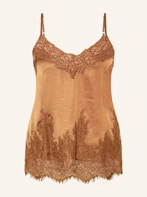 Oui Top Satynowy braun