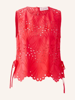 Oui Top Z Dziurkowanej Koronki rot