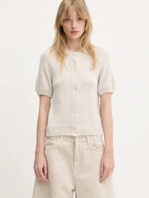 Our Legacy kardigan jedwabny Shrunken Cardigan damski kolor beżowy W2253SO
