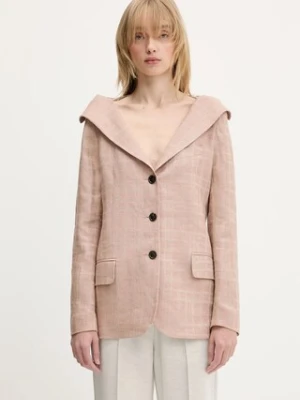 Zdjęcie produktu Our Legacy marynarka lniana Kaonashi Blazer kolor beżowy jednorzędowa wzorzysta W2250KH