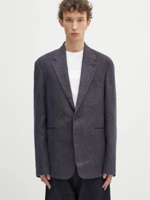 Our Legacy marynarka lniana Unconstructed Shinjuku Blazer męska kolor fioletowy M2250UD