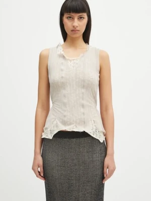 Our Legacy top Ragged Vest damska kolor beżowy gładka W2256RT