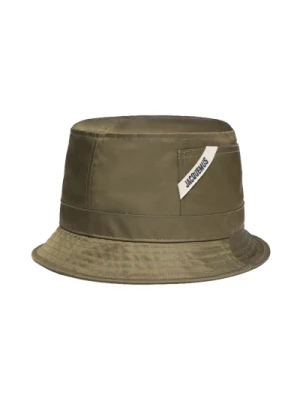 Ovalie Khaki Nylon Hat Jacquemus