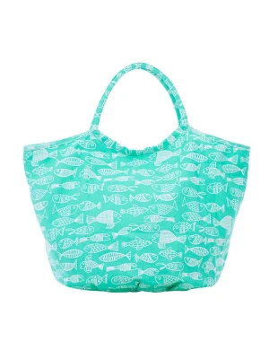 Overbeck and Friends Shopper bag "Crazy Fish" w kolorze turkusowym - 63 x 45 x 29 cm rozmiar: onesize