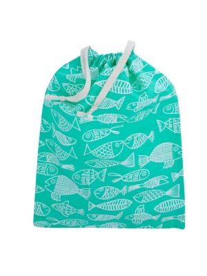 Overbeck and Friends Worek "Crazy Fish" w kolorze zielonym do przechowywania - 27 x 37 cm rozmiar: onesize