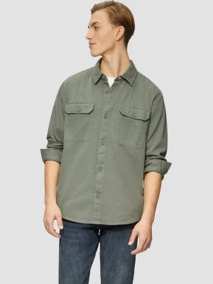 Overshirt ze spranego diagonalu QS oliwkowy