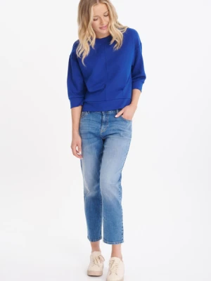 Oversize'owa bluza w chabrowym kolorze z rękawem 3/4 Greenpoint