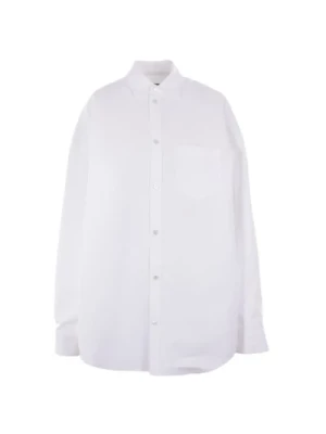 Oversize Biała Koszula z Bawełny Balenciaga