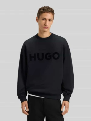 Oversize bluza z czystej bawełny model 'DINEX' Hugo Czarny