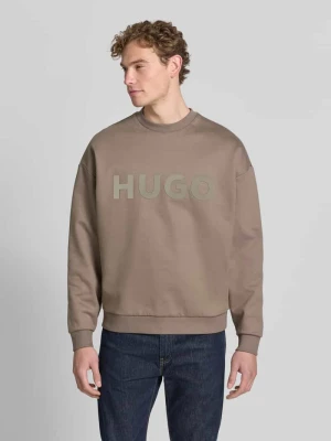 Oversize bluza z czystej bawełny model 'DINEX' Hugo Średniobrązowy