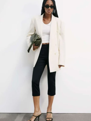 Oversize dwurzędowy blezer z tkaniny stretch PATRIZIA PEPE