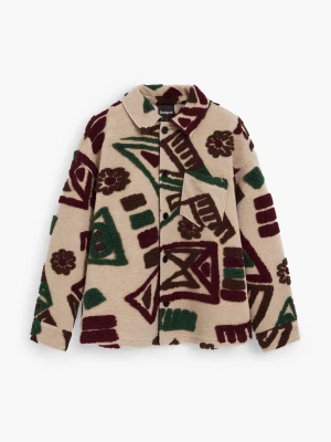 Oversize kurtka z flaneli Desigual MATERIAL FINISHES